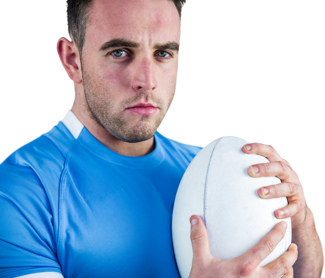 Determined Rugby Player Holding Ball Against Transparent Background - Download Free Stock Images Pikwizard.com