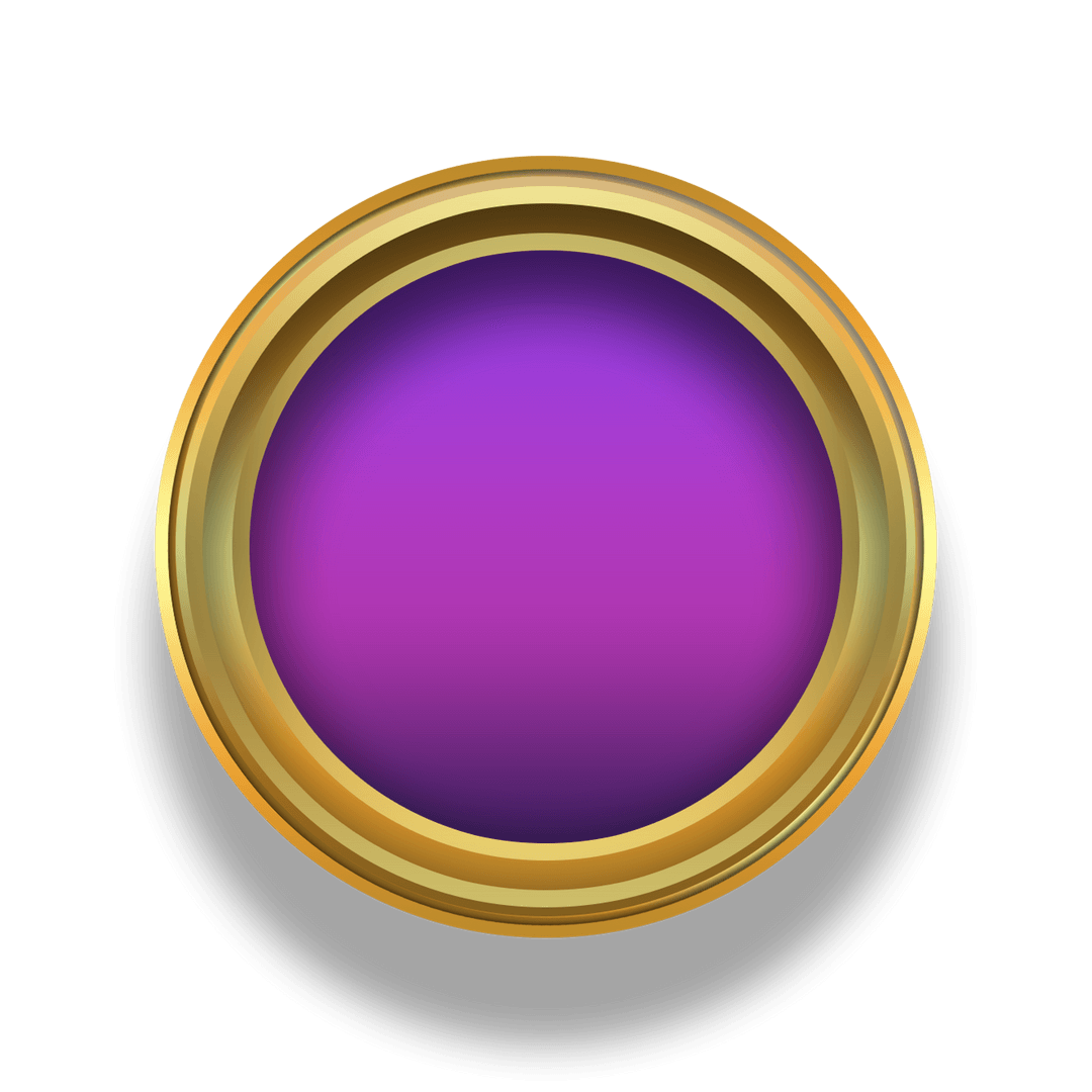 Transparent Purple 3D Circle with Gold Rim Design