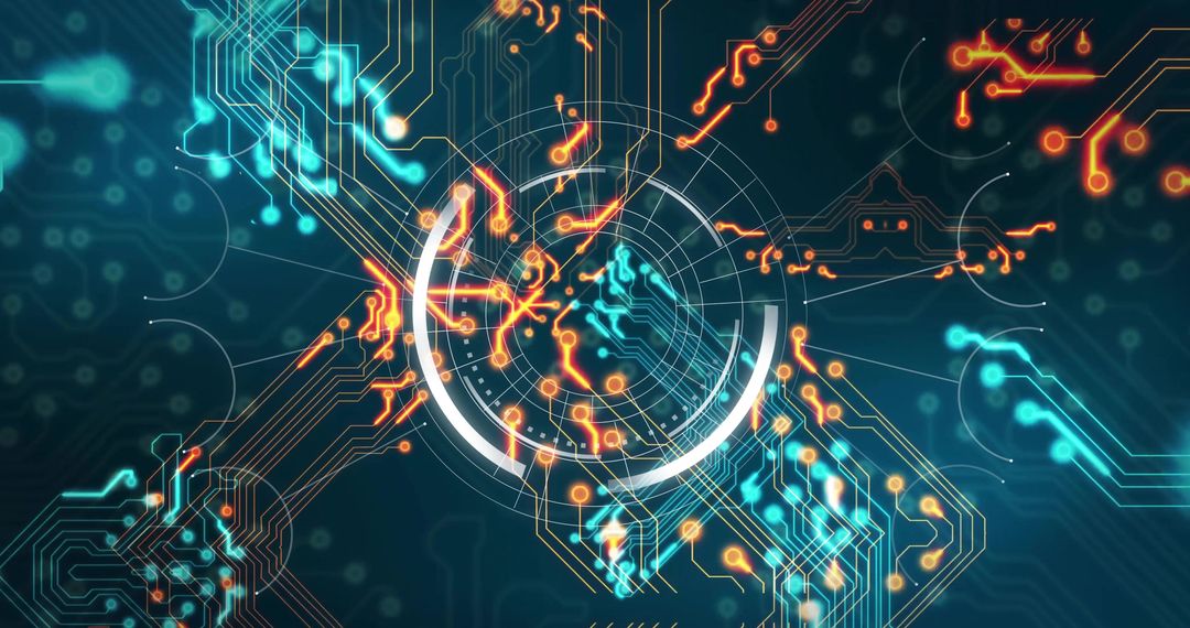 Futuristic Hologram Interface and Digital Network Concept