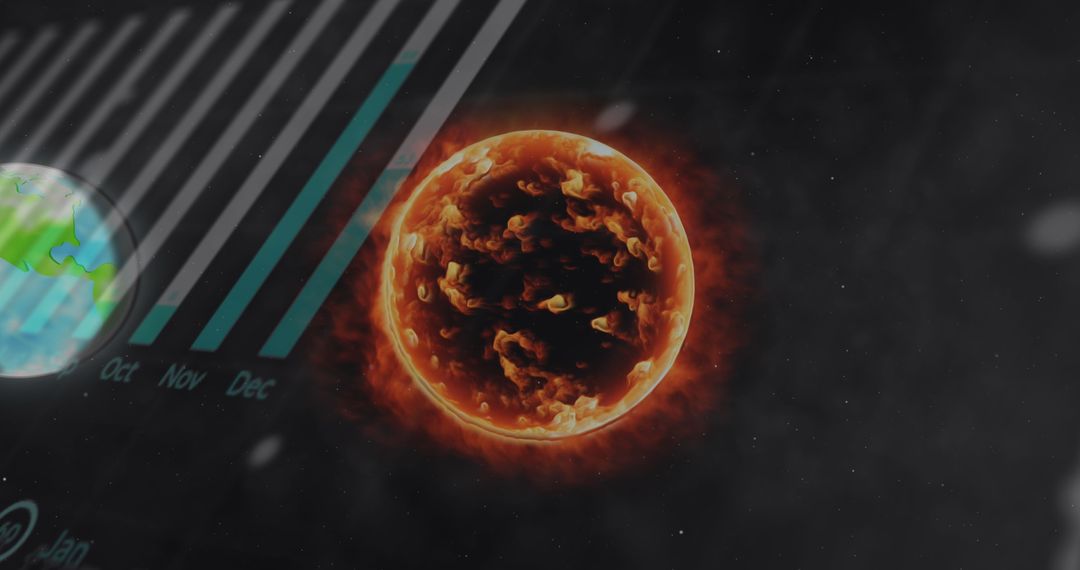 Digital Data Processing over Planet Earth and Fiery Sun