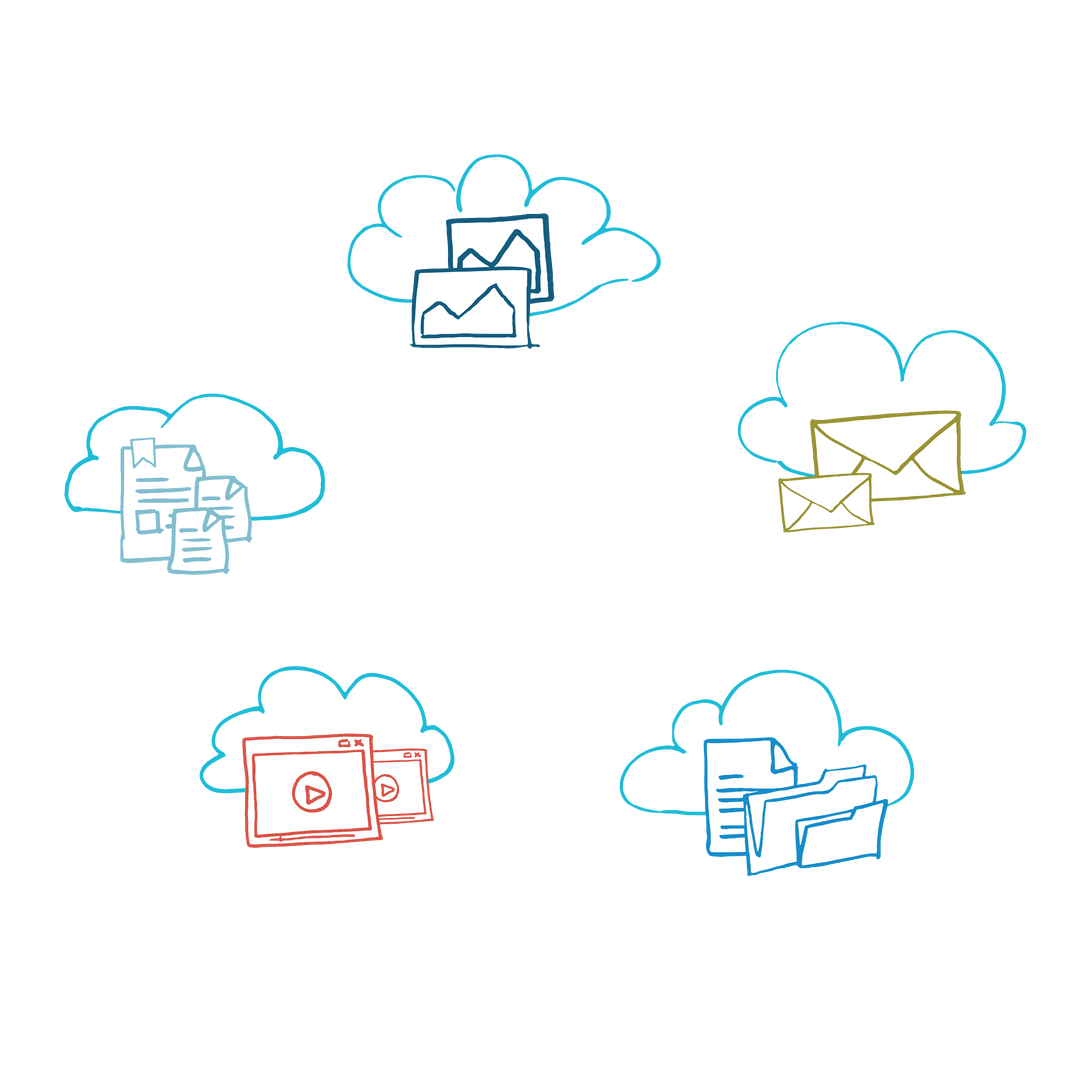 Transparent Communication Network Cloud Symbols