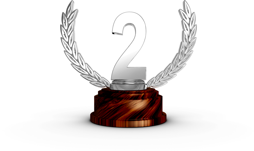 Transparent Silver Second Place Trophy with Laurel - Download Free Stock Images Pikwizard.com