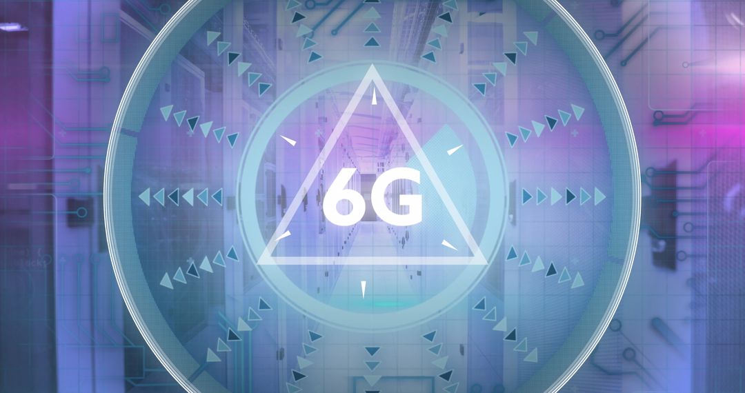 6G Technology Concept with Digital Interface Sign