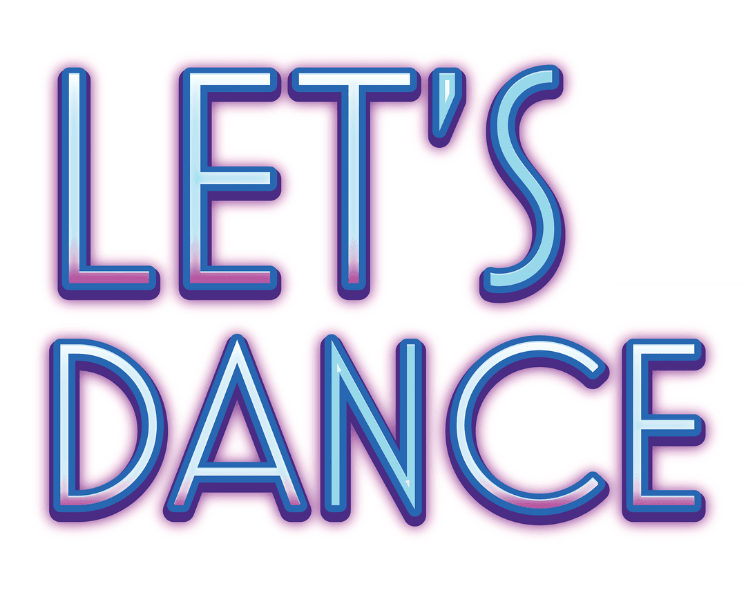 Vibrant Let's Dance Text on Transparent Background Vector