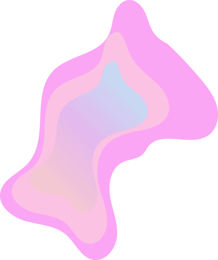Abstract Organic Shapes with Pastel Gradient Layers on Transparent Background