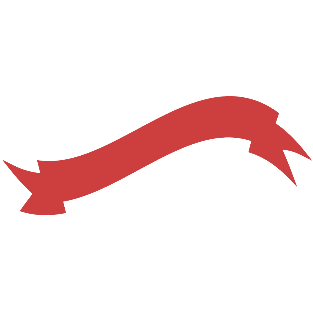 Plain Red Ribbon Banner Silhouette on Transparent Background