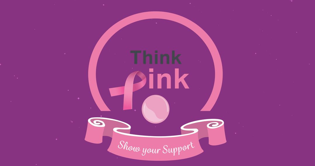 Breast Cancer Awareness Graphic with Think Pink Ribbon Design - Free Images, Stock Photos and Pictures on Pikwizard.com