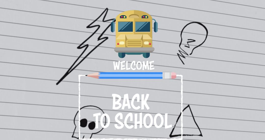Back to School Banner with Sketches and Typography