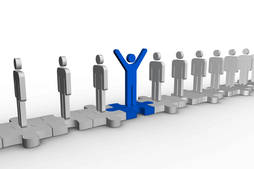 Standing Out in a Crowd on Transparent Background