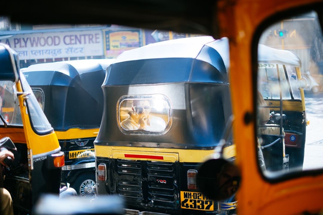 Traffic Jam of Auto Rickshaws on Busy Urban Street - Free Images, Stock Photos and Pictures on Pikwizard.com