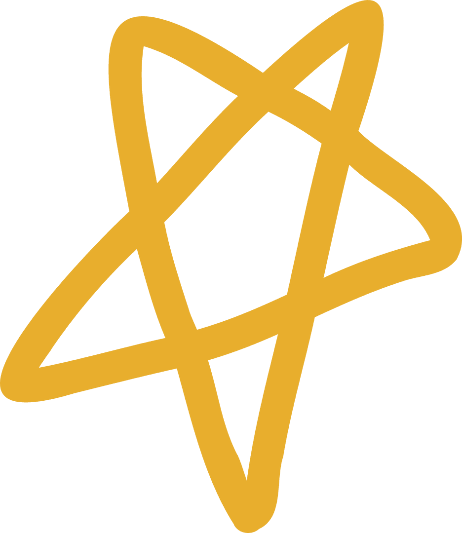 Elegant Golden Loops Star on Transparent Background