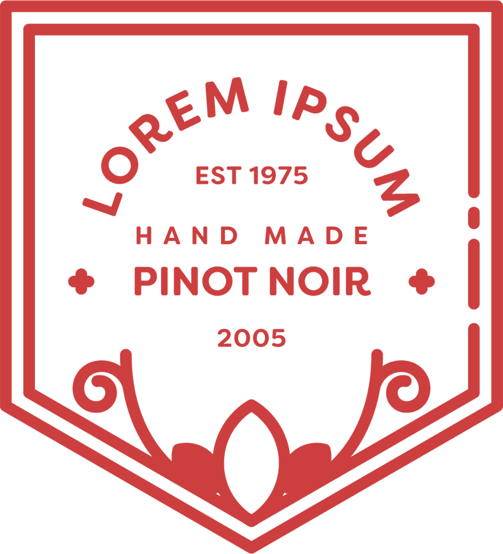 Red Handmade Pinot Noir Sign Transparent Vector