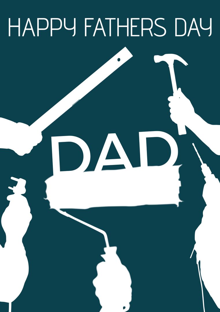Father's Day Card with DIY Tools Silhouette - Download Free Stock Templates Pikwizard.com
