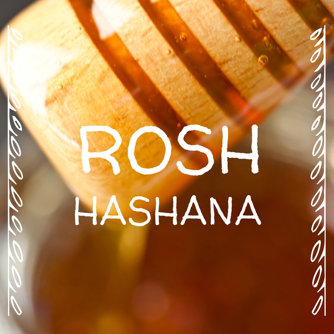 Rosh Hashanah Celebration Concept with Honey Dripper