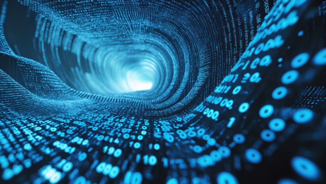 futuristic digital tunnel with streaming binary code - Free Images, Stock Photos and Pictures on Pikwizard.com
