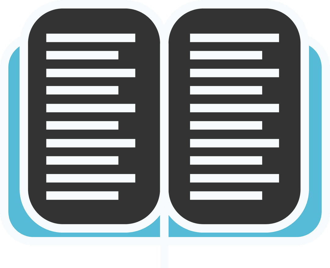 Clipart Style Diverse Educational Book Graphic with Vibrant Blue Accent