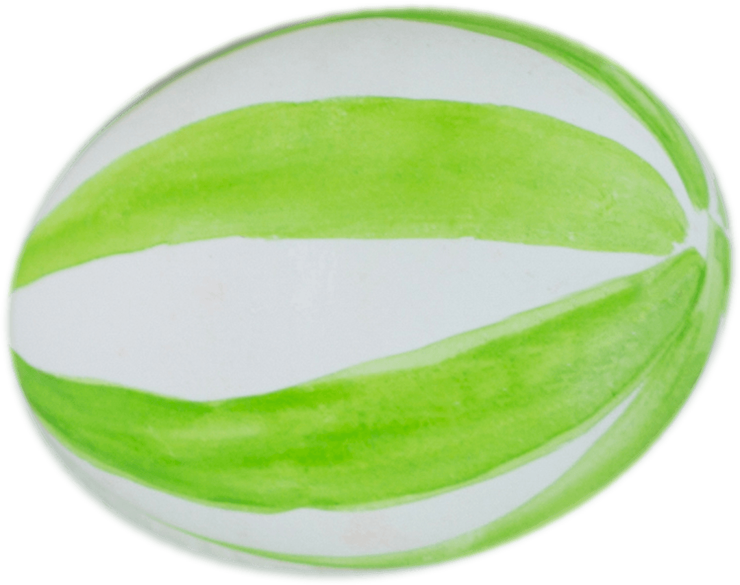 Transparent Easter Egg With Green and White Stripes