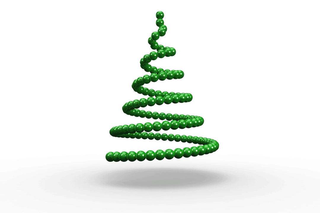 Transparent Spiral Beaded Christmas Tree Illustration Vector Art