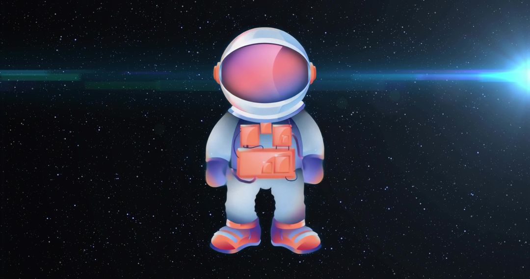 Cosmic Adventure: Futuristic Astronaut Drifting in Space