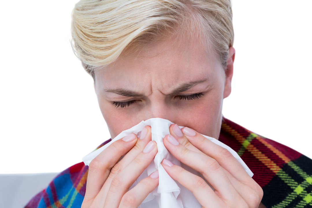 Transparent Background Sick Woman Blowing Her Nose - Download Free Stock Images Pikwizard.com