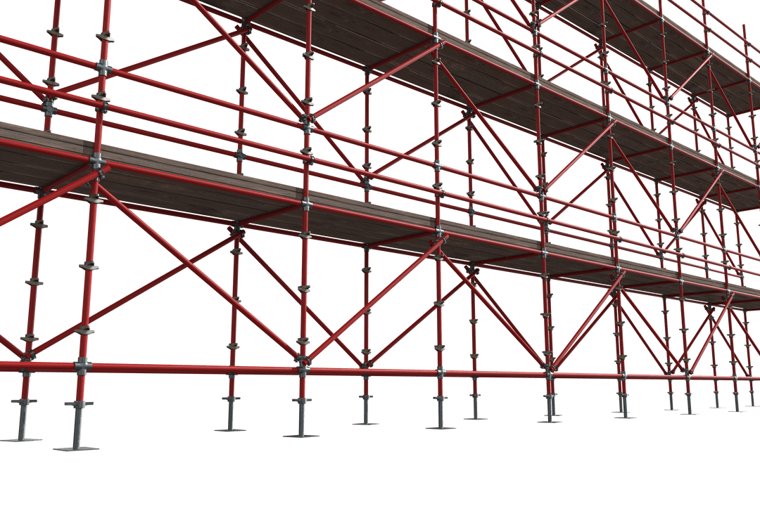 Transparent 3D Metal Scaffolding Structure Isolated