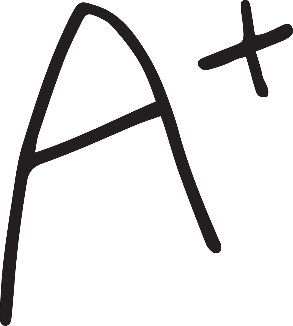 Transparent A Plus Grade Symbol for Educational Purposes