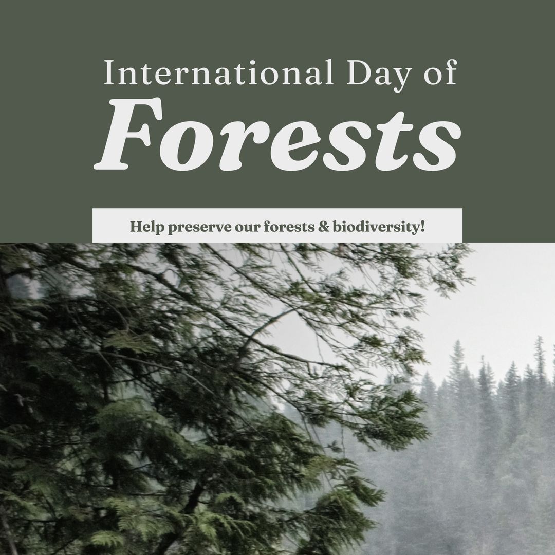International Day of Forests Celebration Design with Text