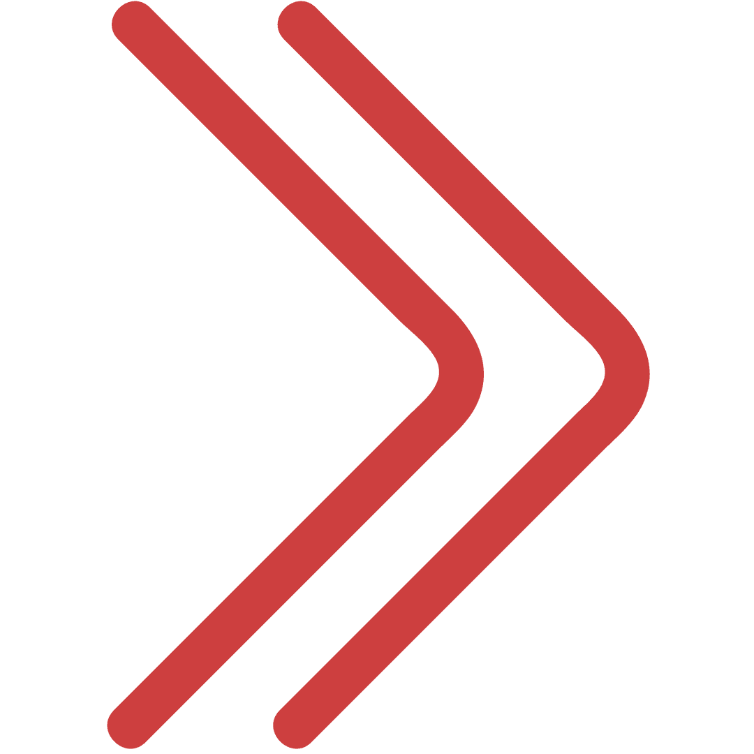 Large Red Double Arrow Vector Icon on Transparent Background