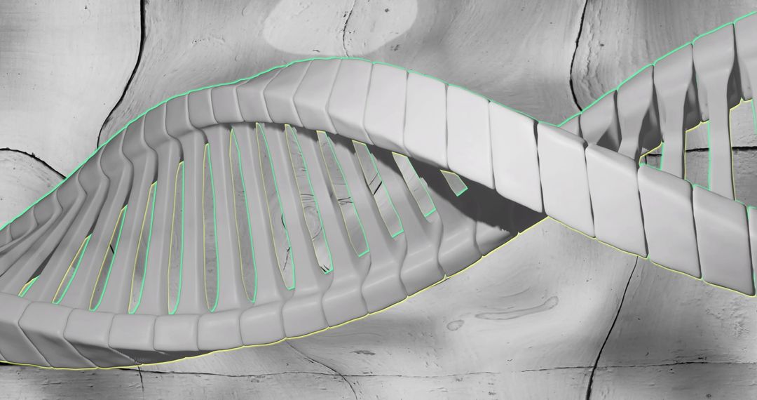Digital DNA Strand on Abstract Gray Background
