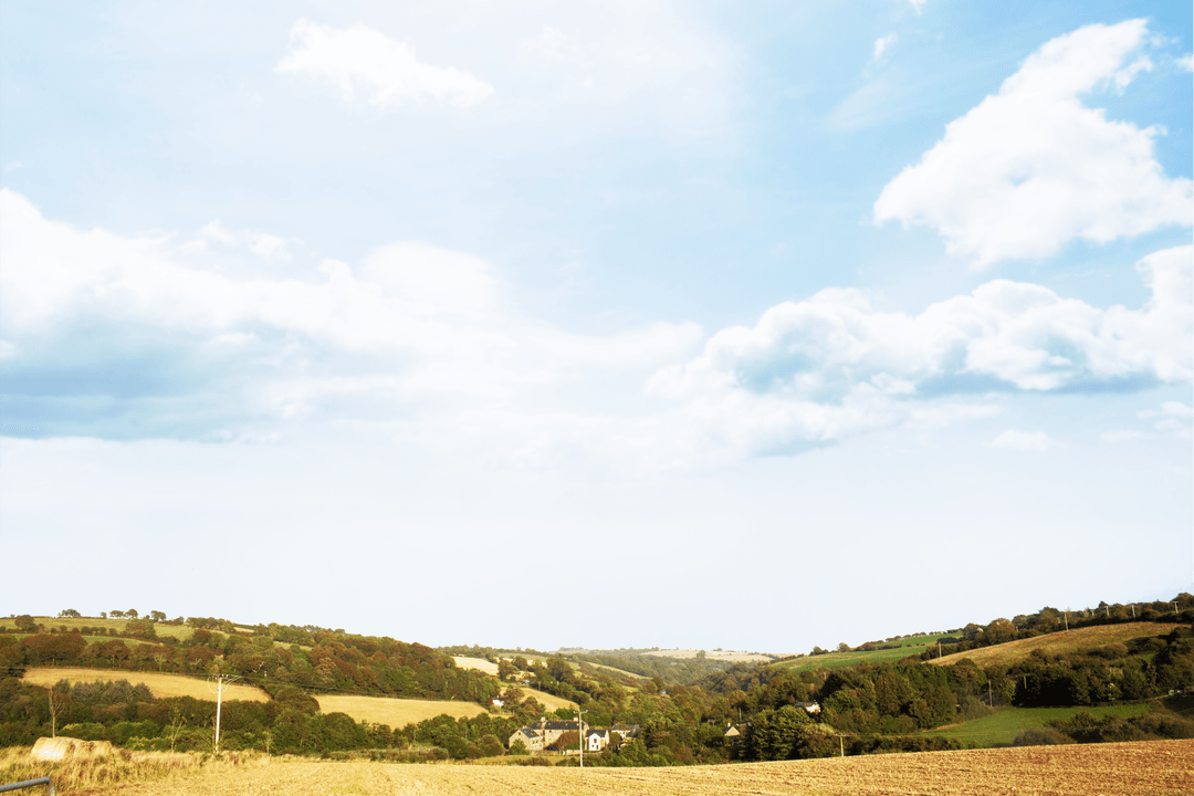Idyllic Countryside Fields on Transparent Background