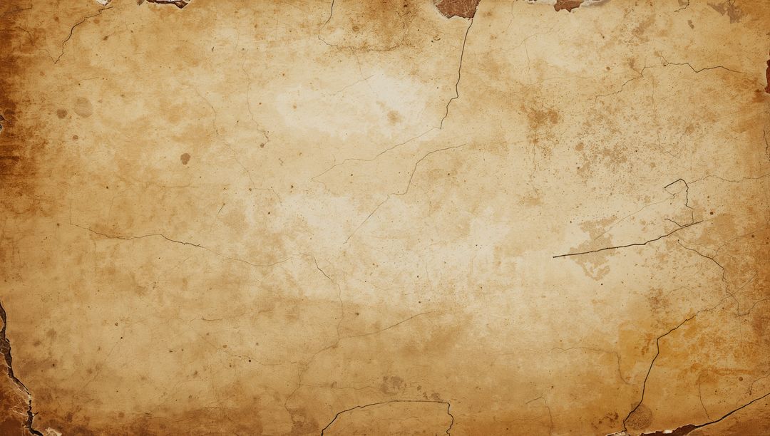 Aged parchment sheet showing torn edges and cracks, sepia texture for vintage design