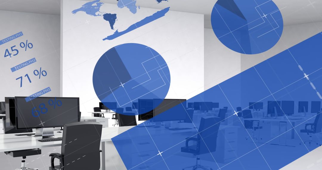 Data Visualization Over Modern Office Workspace