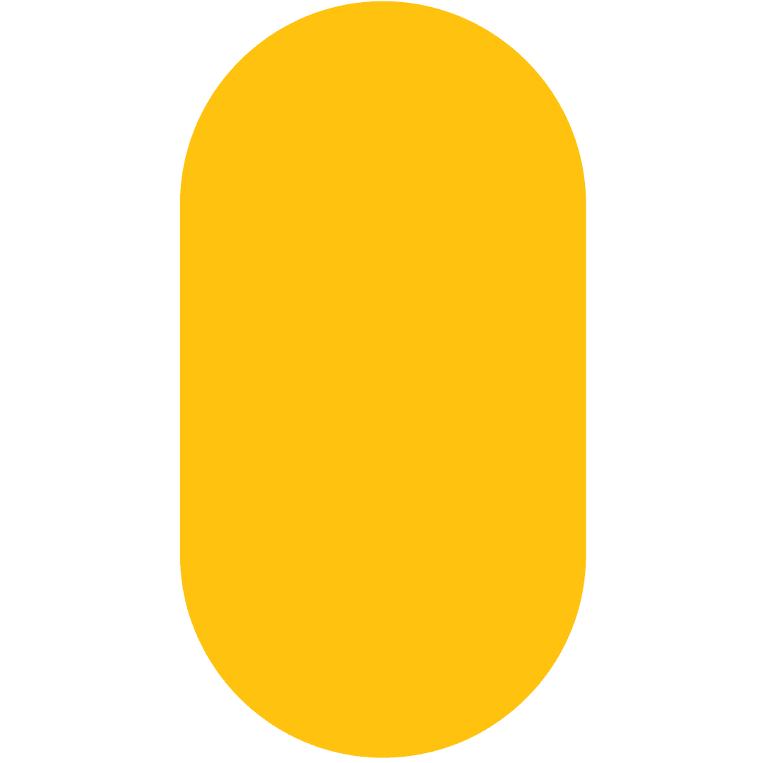 Yellow Abstract Pill Shape on Transparent Background