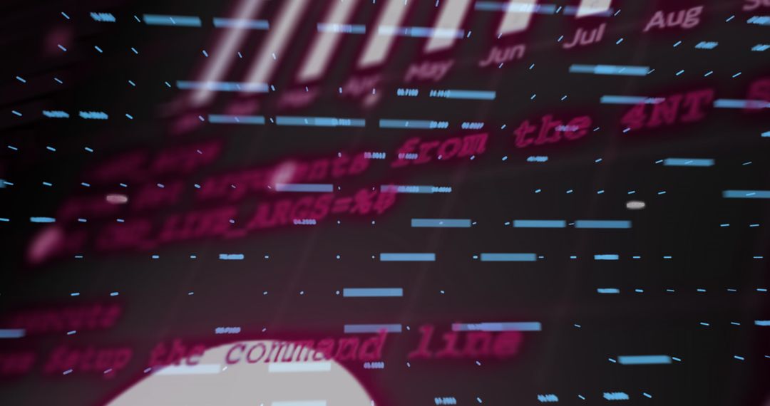 Abstract Digital Data Interface With Flowing Code