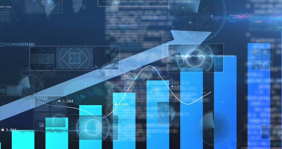 Digital Graphs Displaying Financial Growth