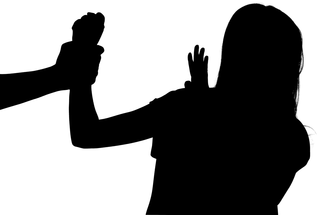 Silhouette of Hand Grabbing Defending Arm Transparent Background