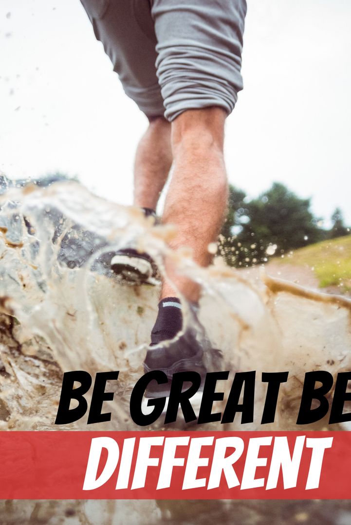Motivational Adventure Splashing Through Mud