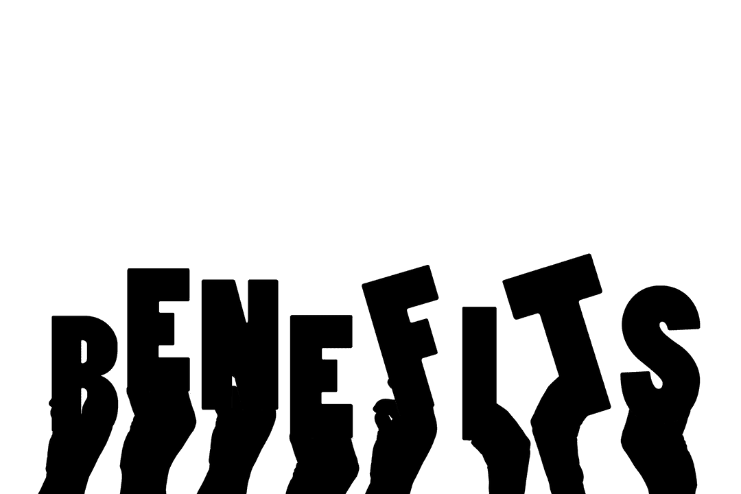 Transparent Illustration of Hands Holding Benefits Text Concept