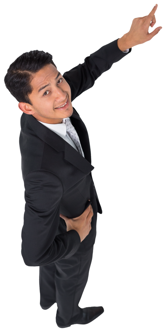 Transparent Image of Biracial Businessman Smiling and Pointing - Download Free Stock Images Pikwizard.com