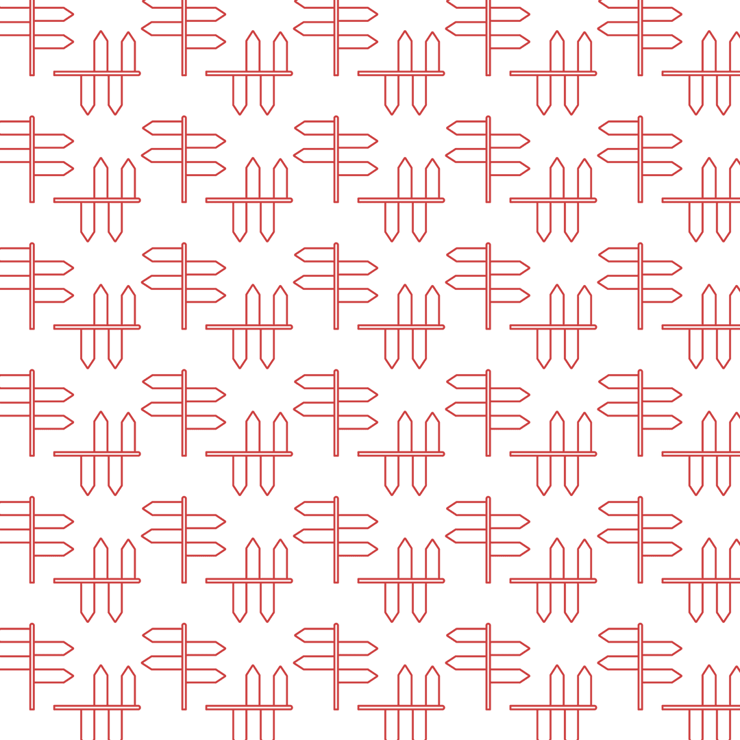 Seamless Red Road Sign Pattern on Transparent Background Vector