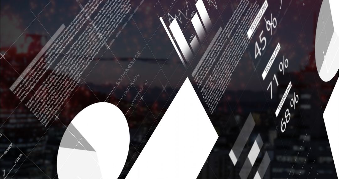 Infographic Over City Skyline with Futuristic Data Visual