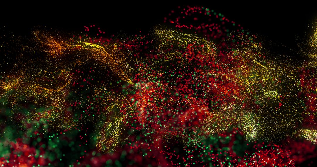 Vibrant Particles in Dynamic Motion Display