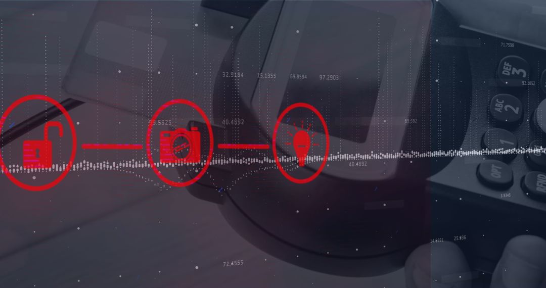 Wireless Payment Security with Digital Finance Icons