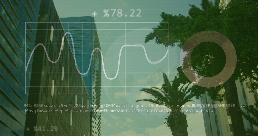 Financial Analytics Interface on Modern Cityscape Background