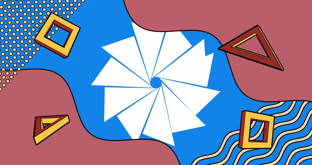 Retro Abstract Design with Geometric Shapes