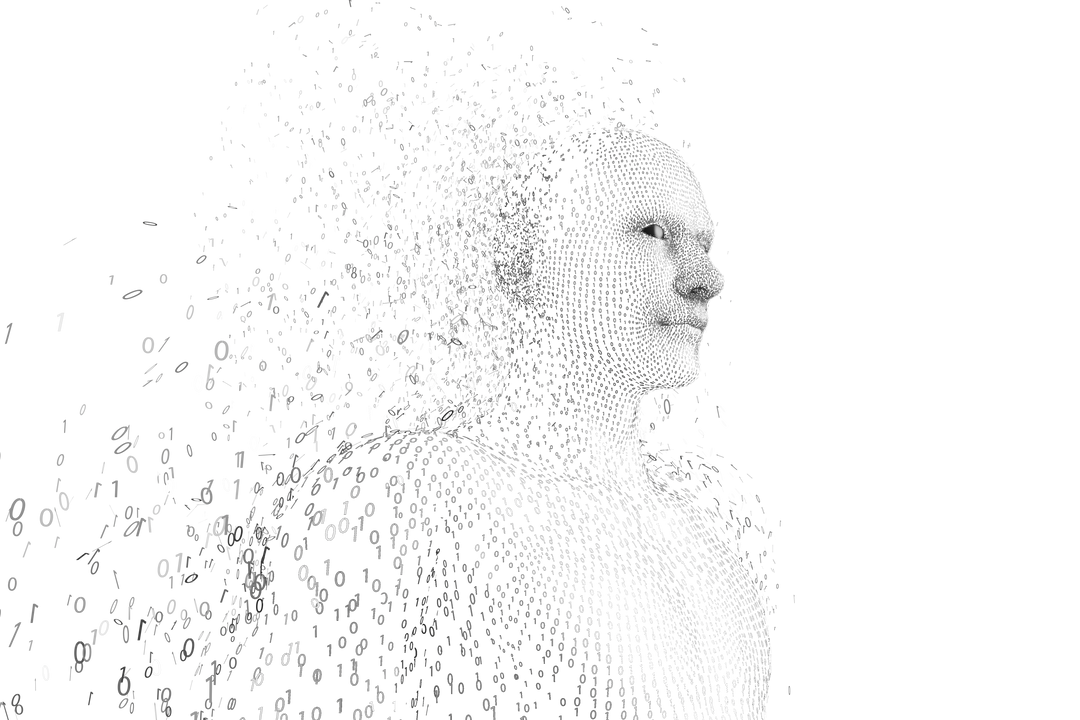 Pixelated Digital Art Man in Transparent Vanishing Effect 3D Rendering - Download Free Stock Images Pikwizard.com