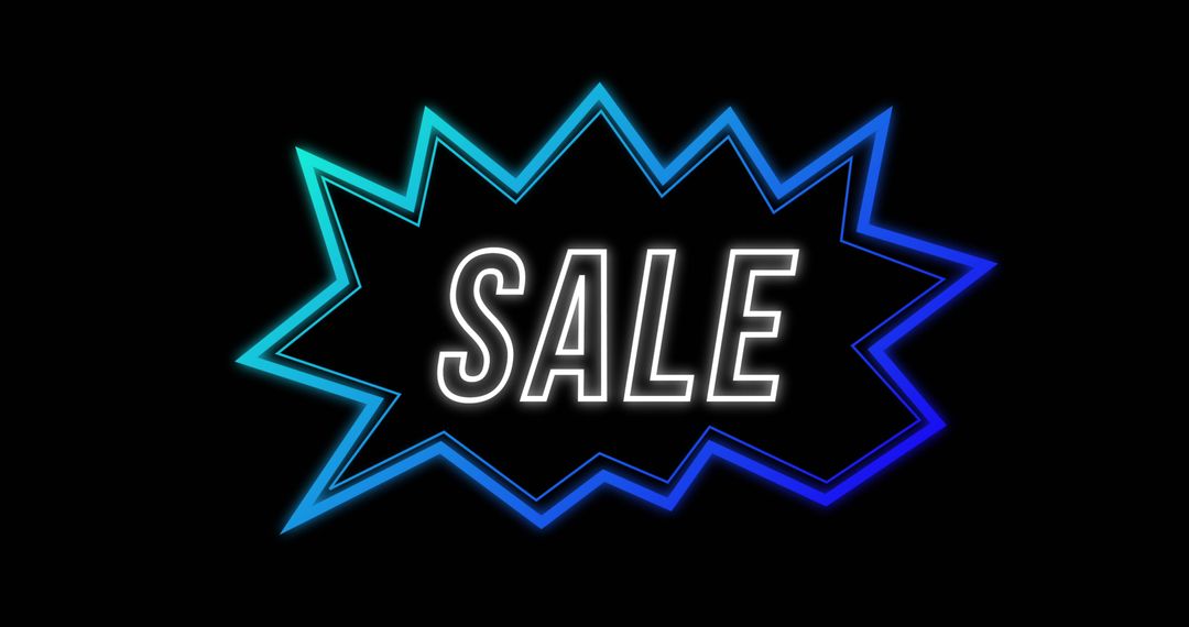 Retro 80s Sale Sign with Neon Border on Black Background - Free Images, Stock Photos and Pictures on Pikwizard.com