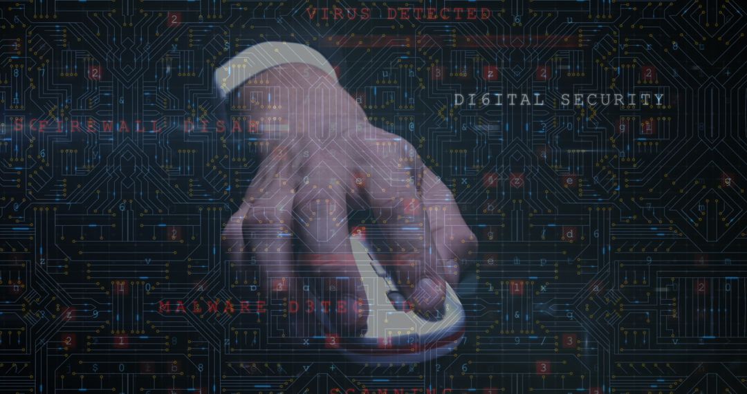 Cybersecurity Technology Concept with Businessman Using Mouse