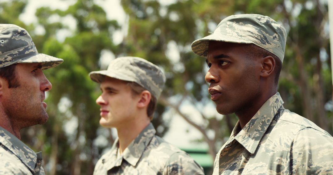 Military Soldiers Standing In Formation Outdoors - Free Images, Stock Photos and Pictures on Pikwizard.com