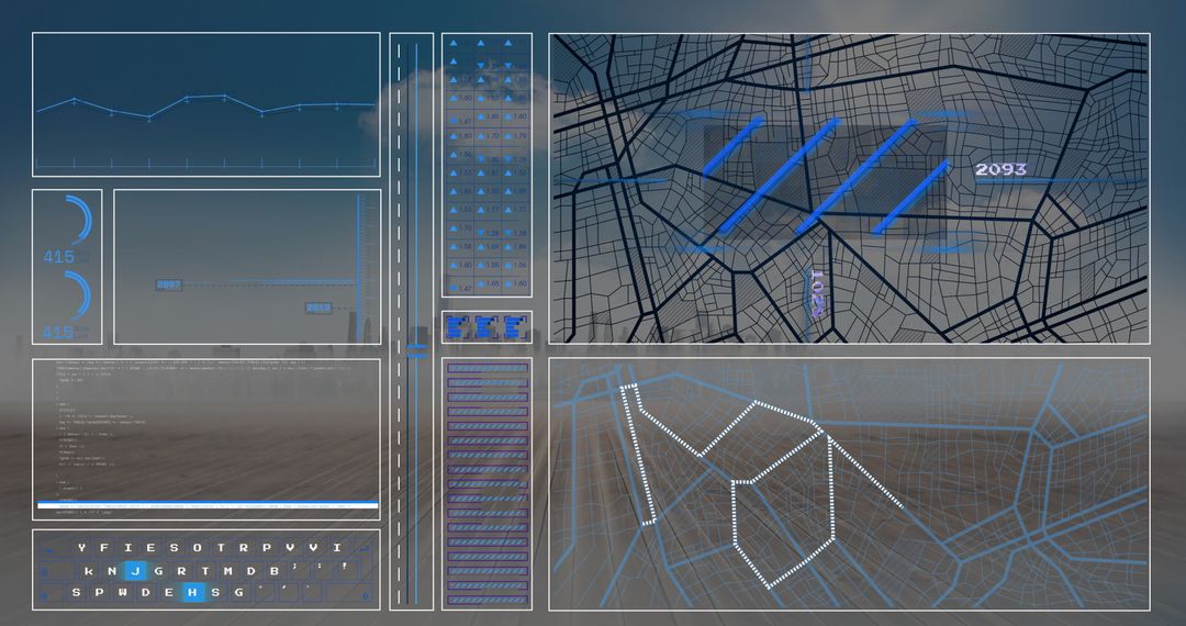 Holographic Interface with Charts and Routes in High-Tech Control Room